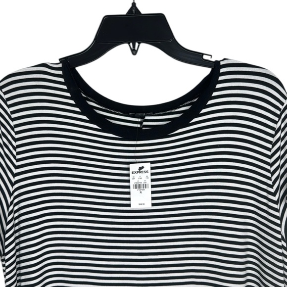 Express Black and White Striped Maxi Dress Beach Summer Casual NWT XL - Picture 3 of 5